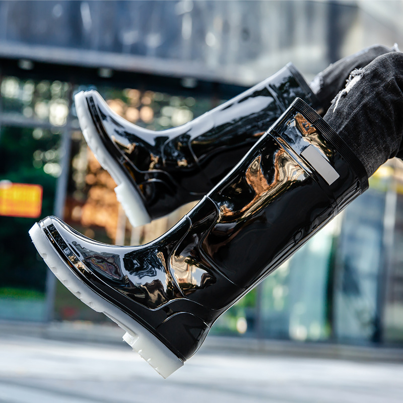 New Men Rain Boots High Rain B - Fishing Boots บทวิจารณ์และราคา