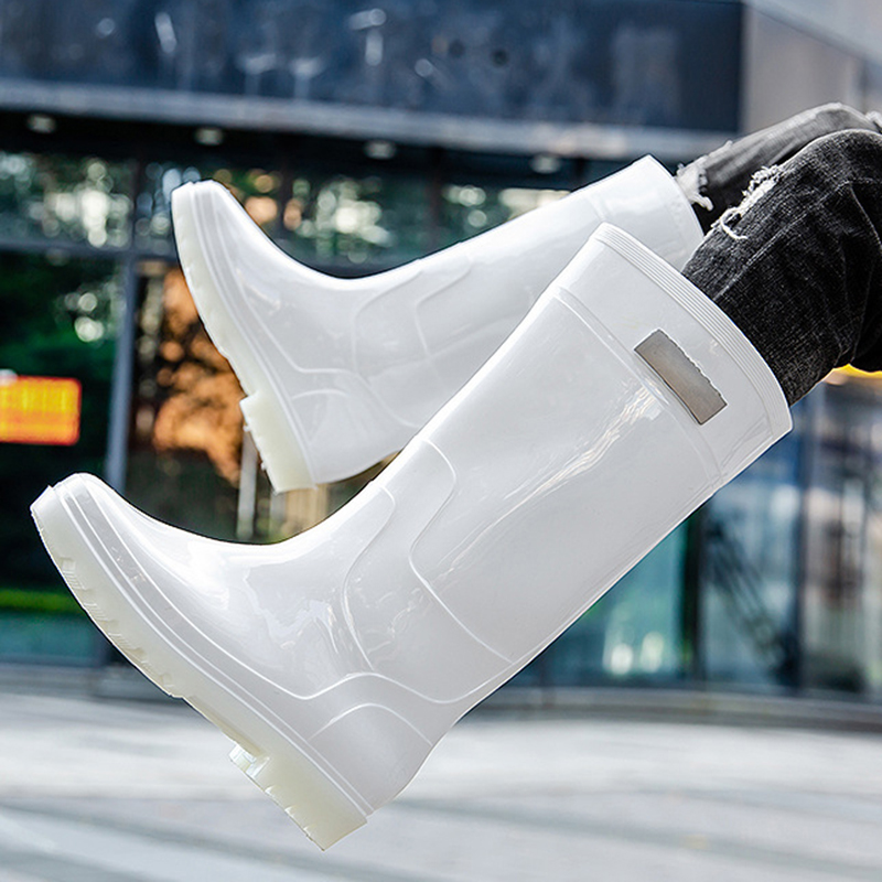 New Men Rain Boots High Rain B - Fishing Boots บทวิจารณ์และราคา