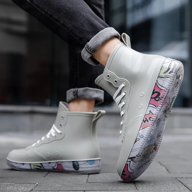 Men Rain Boots Fashion Trendy  - Fishing Boots บทวิจารณ์และราคา