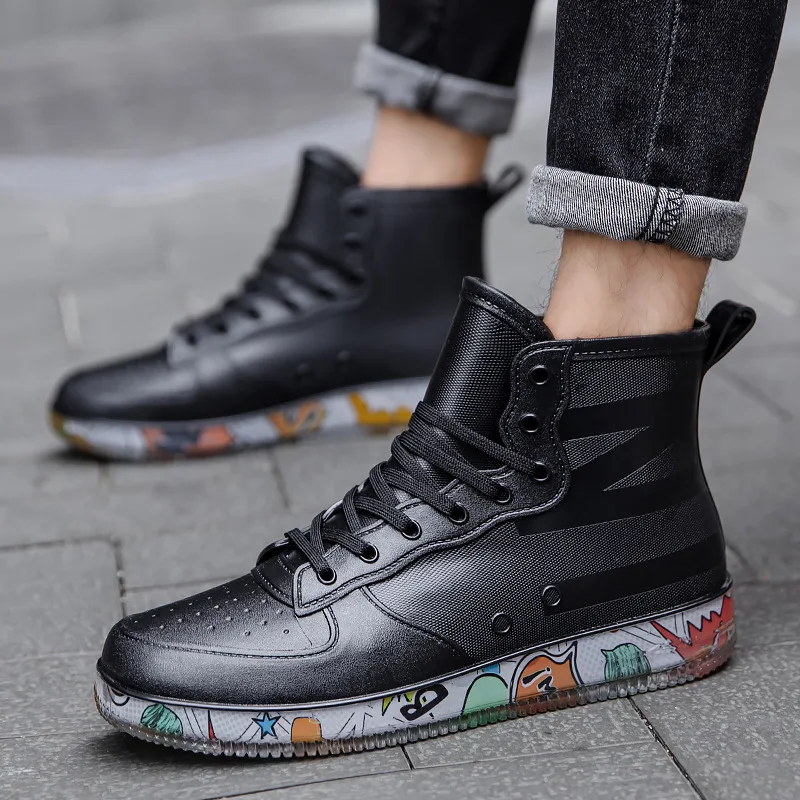 Men Rain Boots Fashion Trendy  - Fishing Boots บทวิจารณ์และราคา