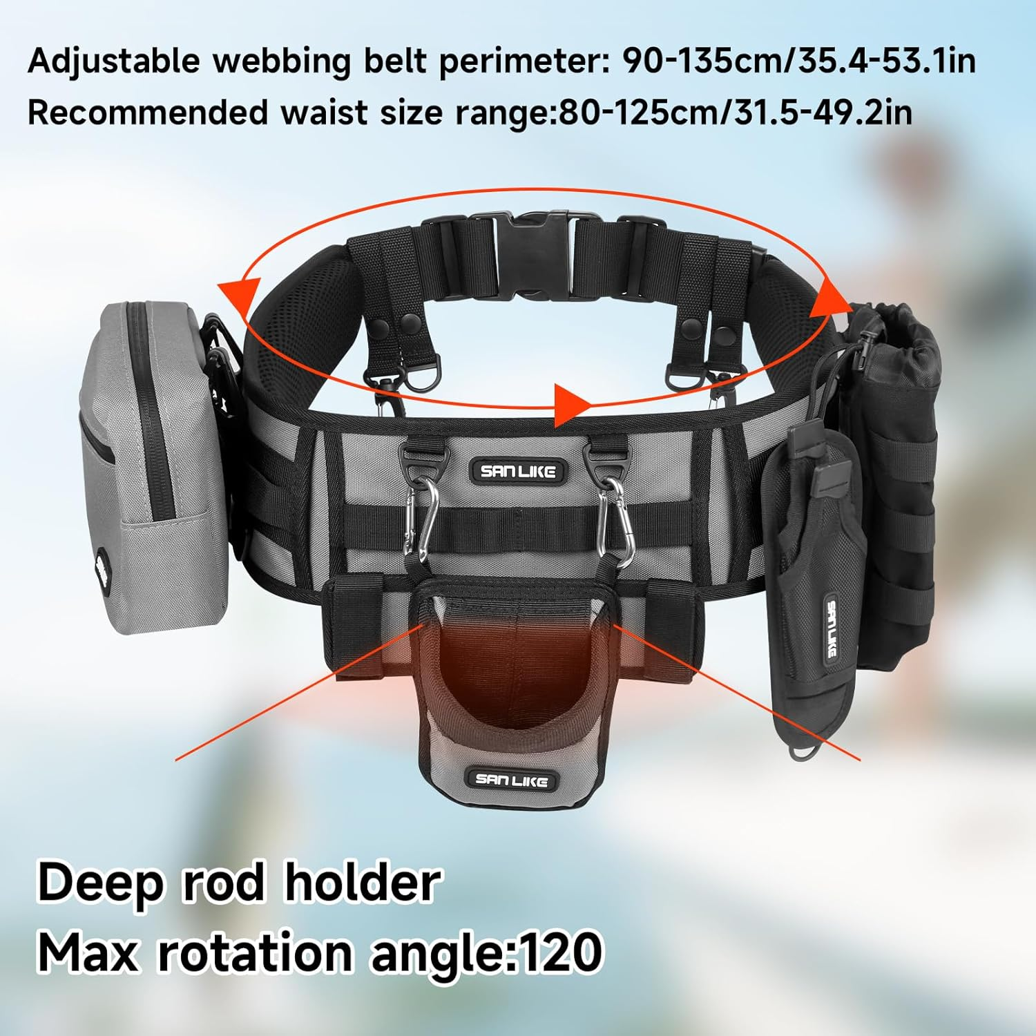 SANLIKE Fishing Belt Rod Holde - Fishing Belt บทวิจารณ์และราคา