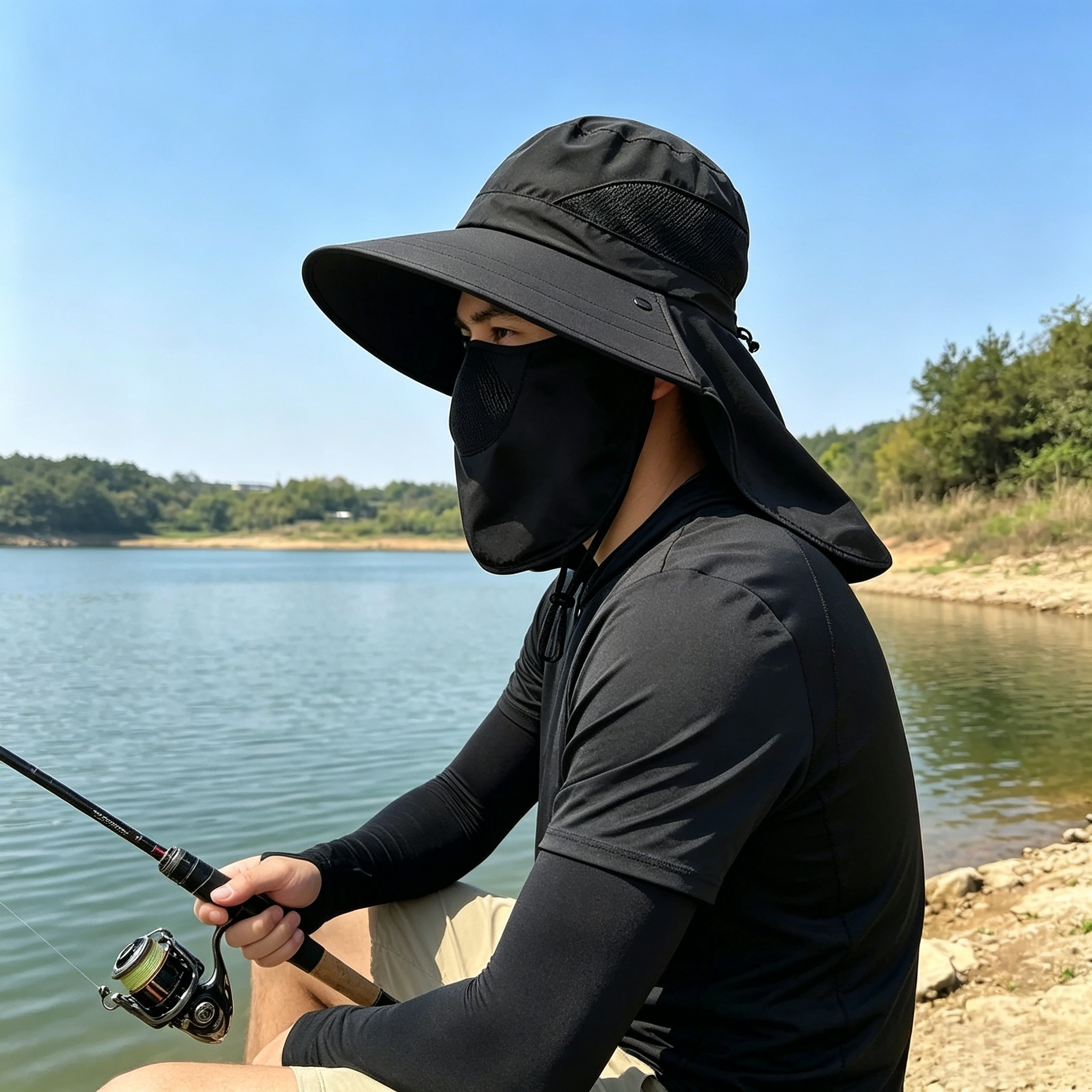Full Face Neck Coverage Sun Ha - Fishing Hat บทวิจารณ์และราคา