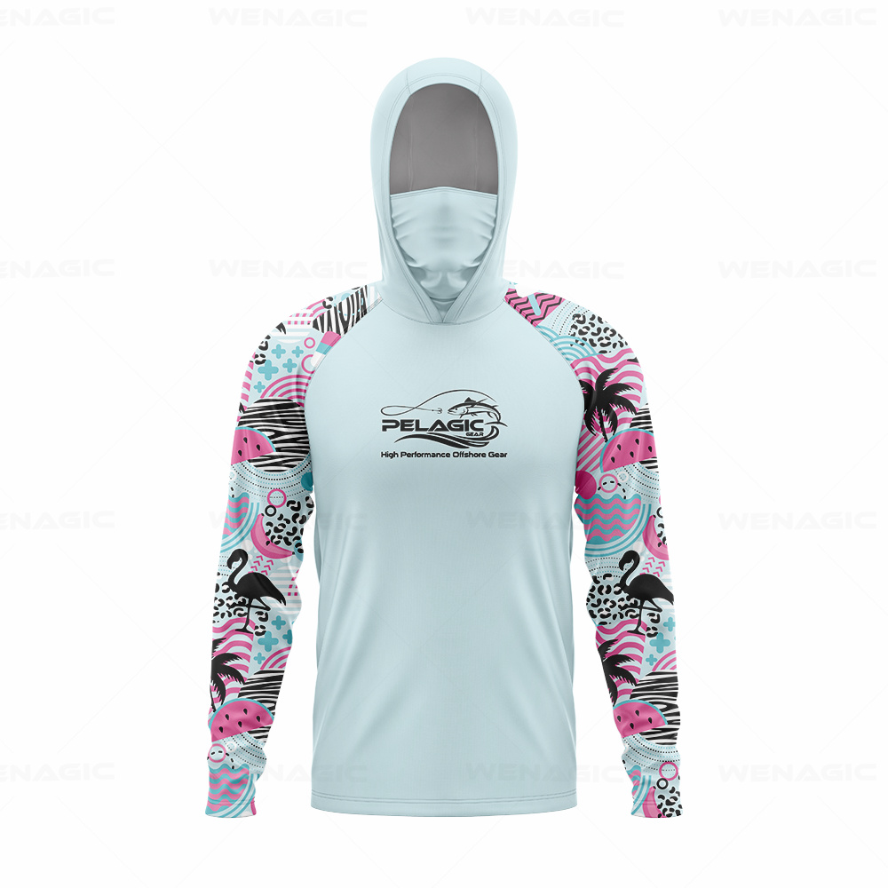 pelagic gear Men Hood Fishing  - Fishing Shirt Uv Protection บทวิจารณ์และราคา