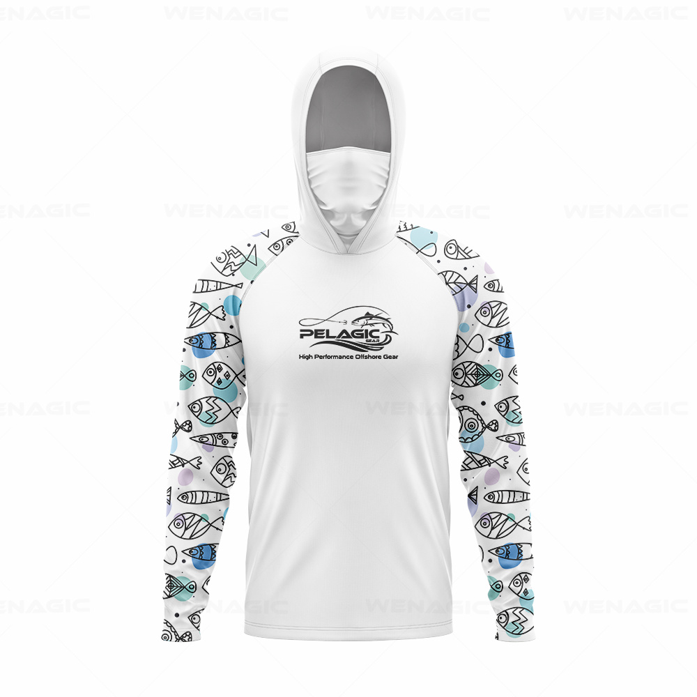 pelagic gear Men Hood Fishing  - Fishing Shirt Uv Protection บทวิจารณ์และราคา