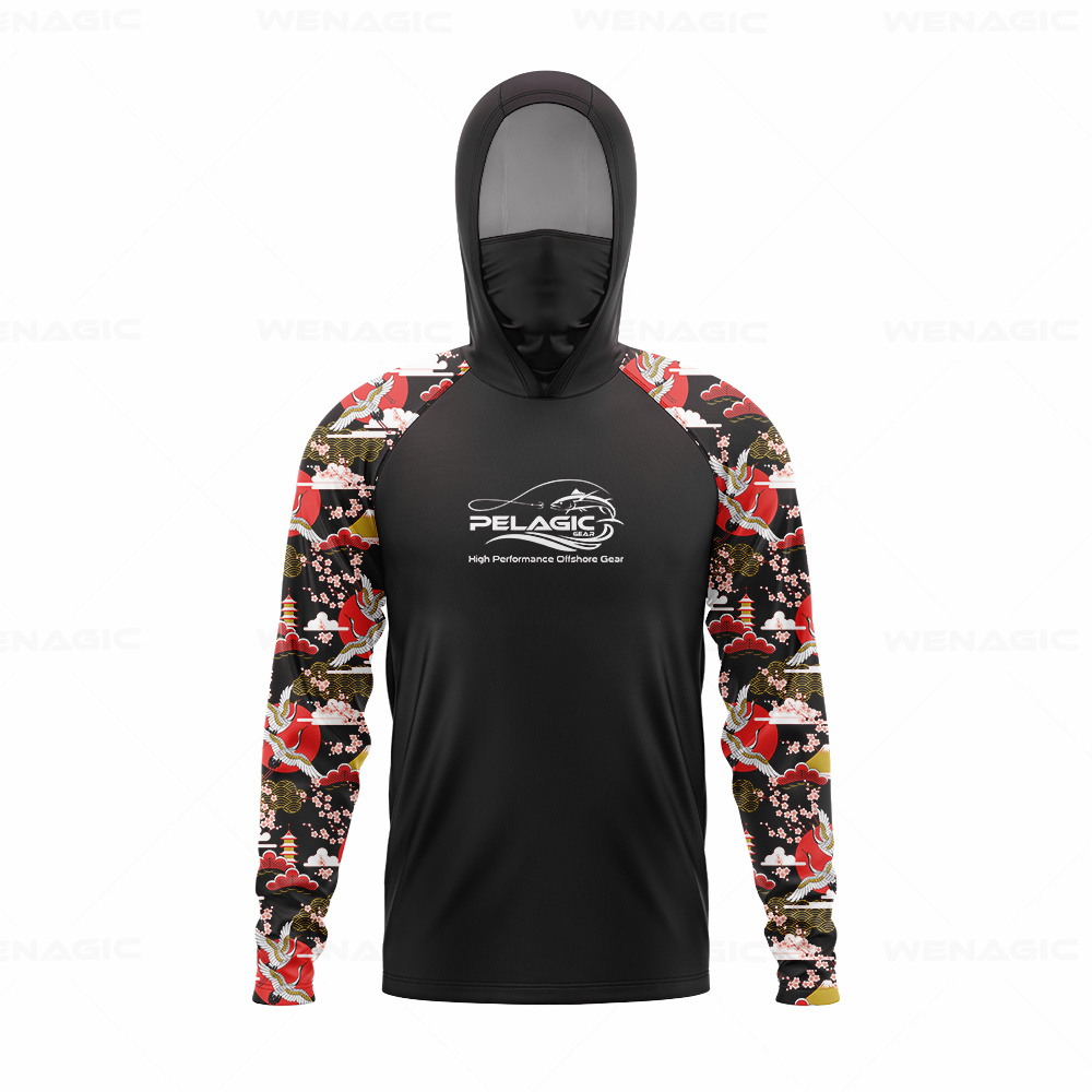pelagic gear Men Hood Fishing  - Fishing Shirt Uv Protection บทวิจารณ์และราคา