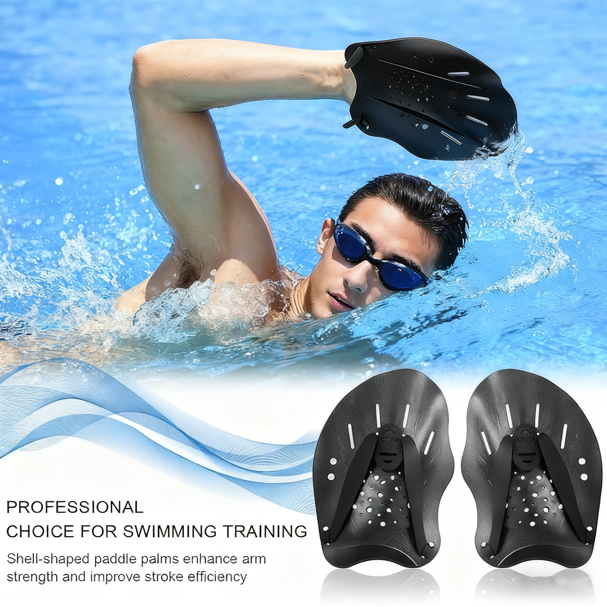 Adjustable Swimming Hand Paddl - Fishing Gloves บทวิจารณ์และราคา