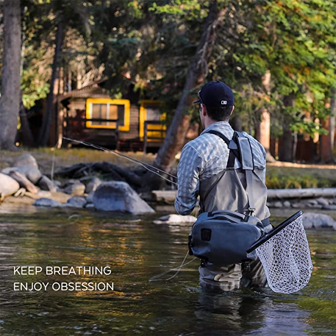 Men's Fly Fishing Waders Three - Fishing Pants Waterproof บทวิจารณ์และราคา