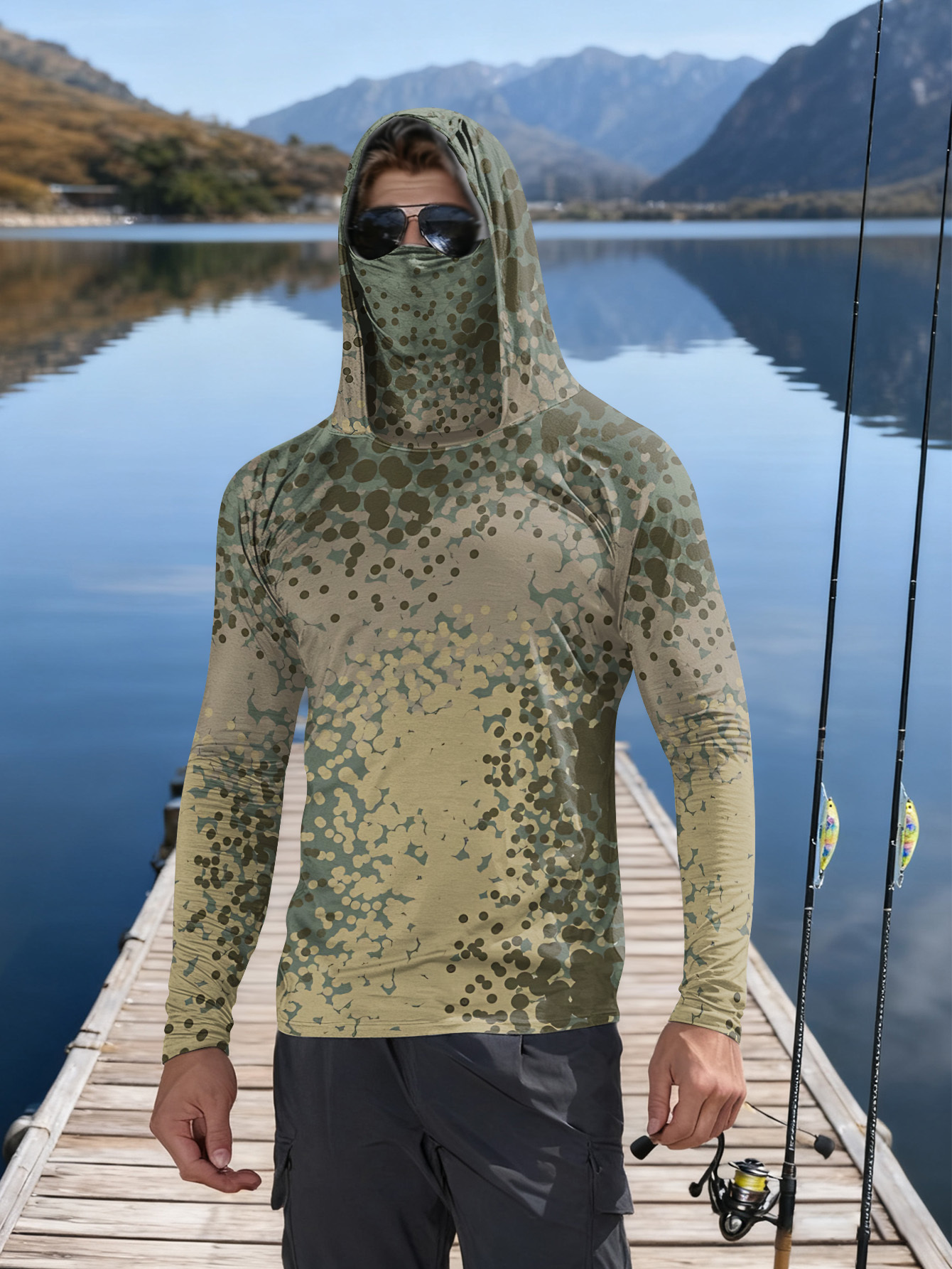 Men's Fishing Hooded Long-Slee - Fishing Shirt Uv Protection บทวิจารณ์และราคา