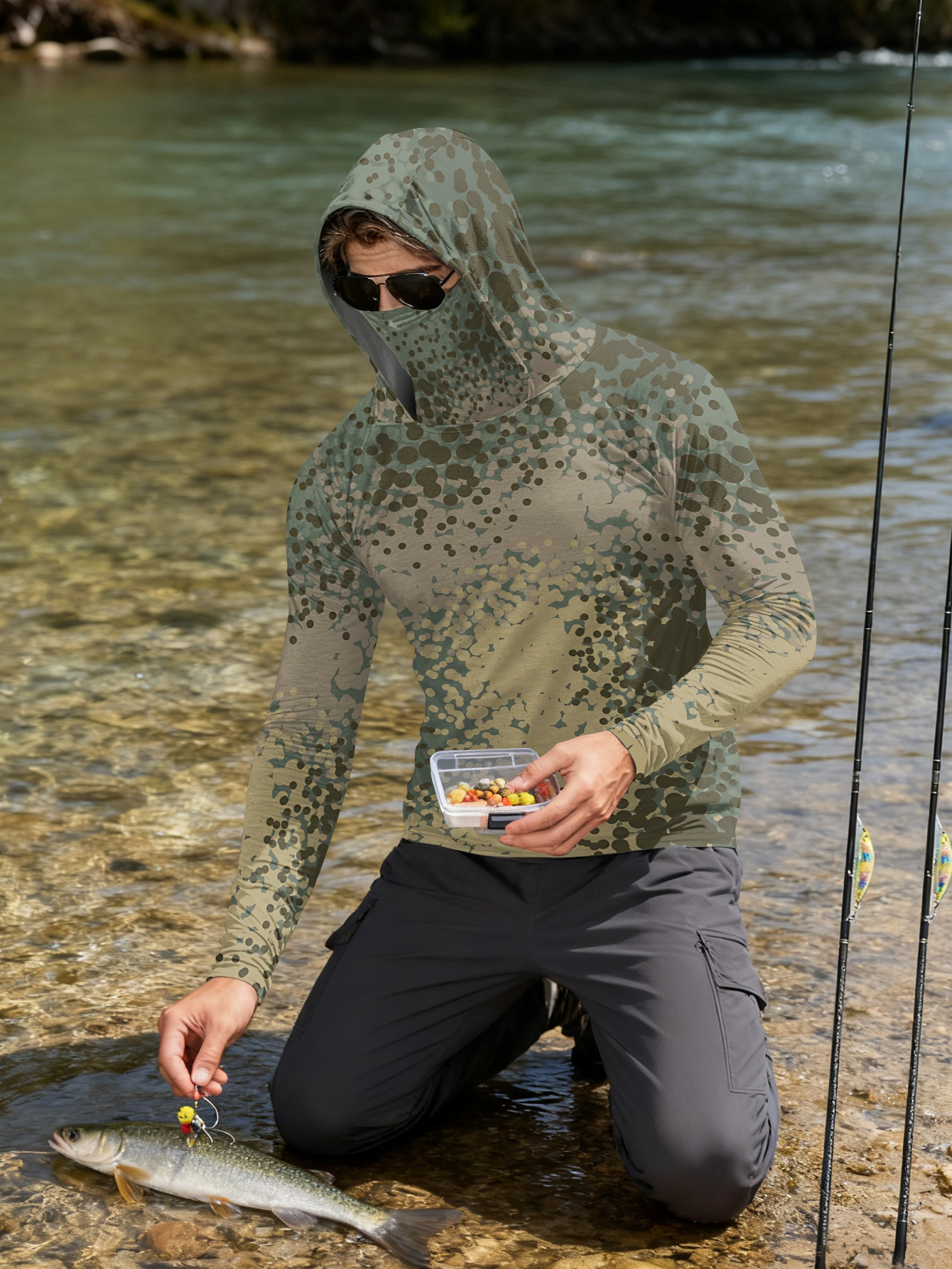 Men's Fishing Hooded Long-Slee - Fishing Shirt Uv Protection บทวิจารณ์และราคา