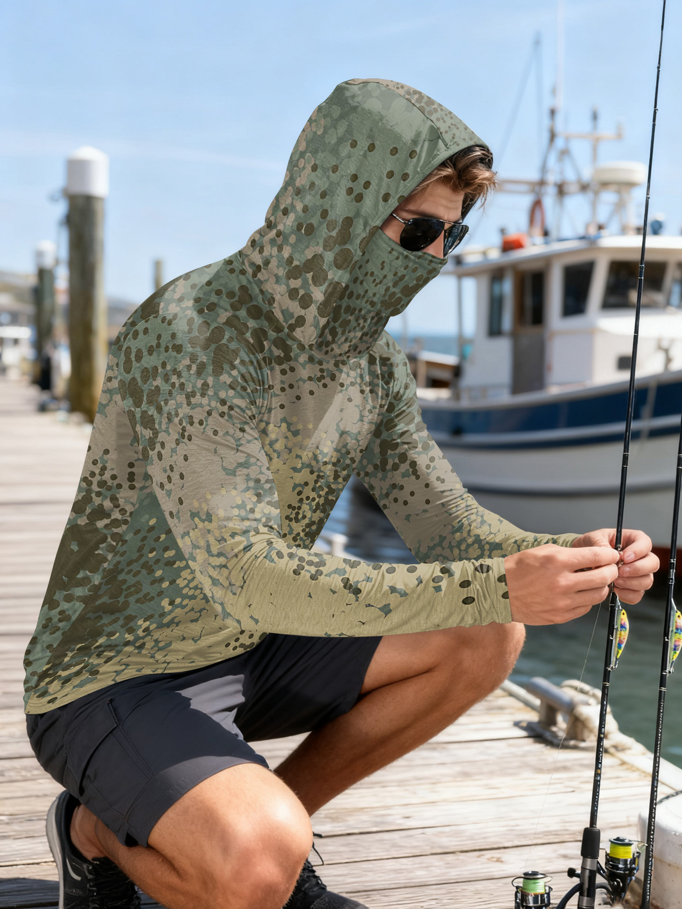 Men's Fishing Hooded Long-Slee - Fishing Shirt Uv Protection บทวิจารณ์และราคา