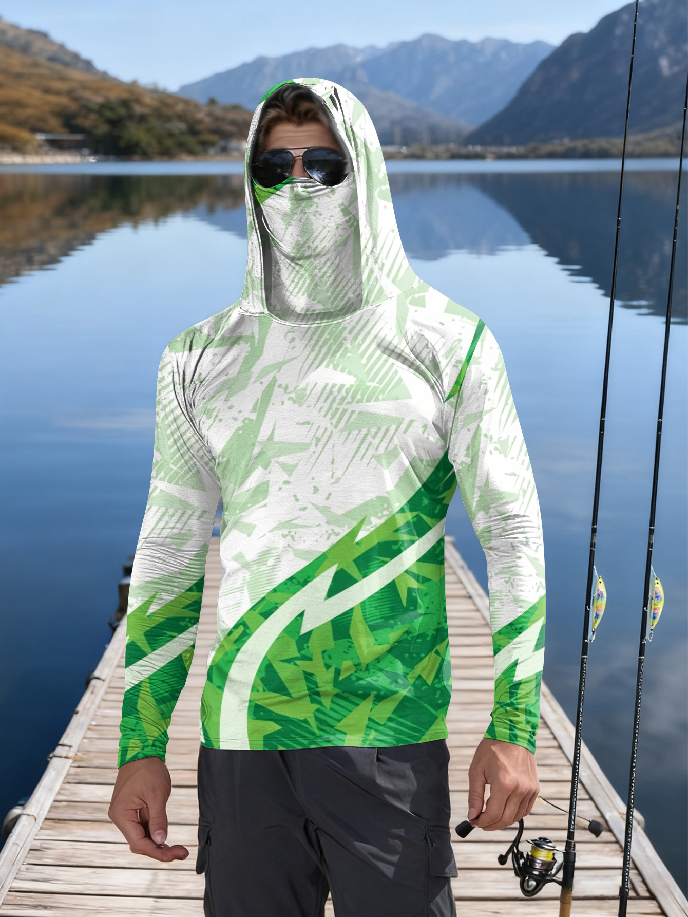 Men's Fishing Hooded Long-Slee - Fishing Shirt Uv Protection บทวิจารณ์และราคา