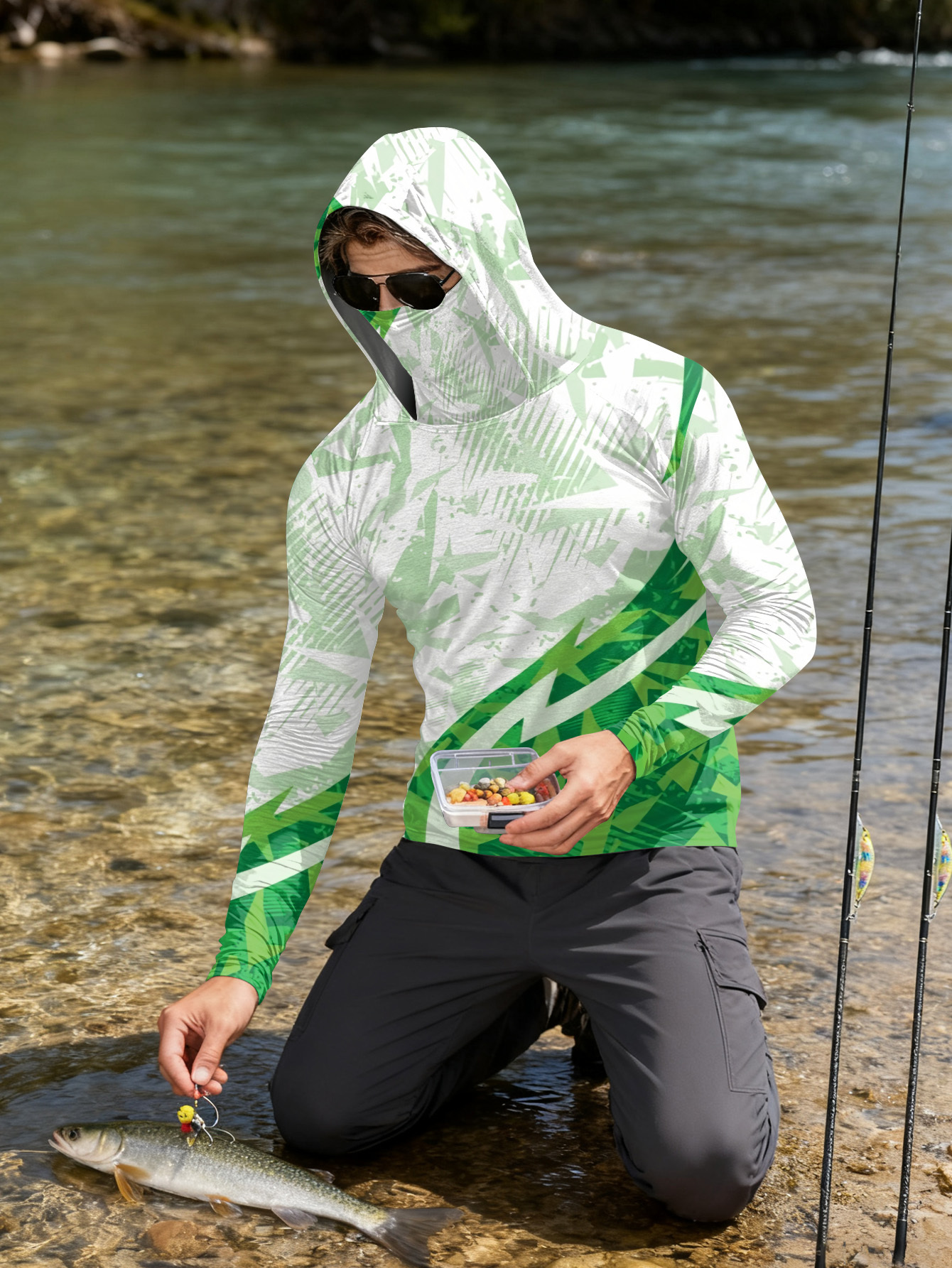 Men's Fishing Hooded Long-Slee - Fishing Shirt Uv Protection บทวิจารณ์และราคา