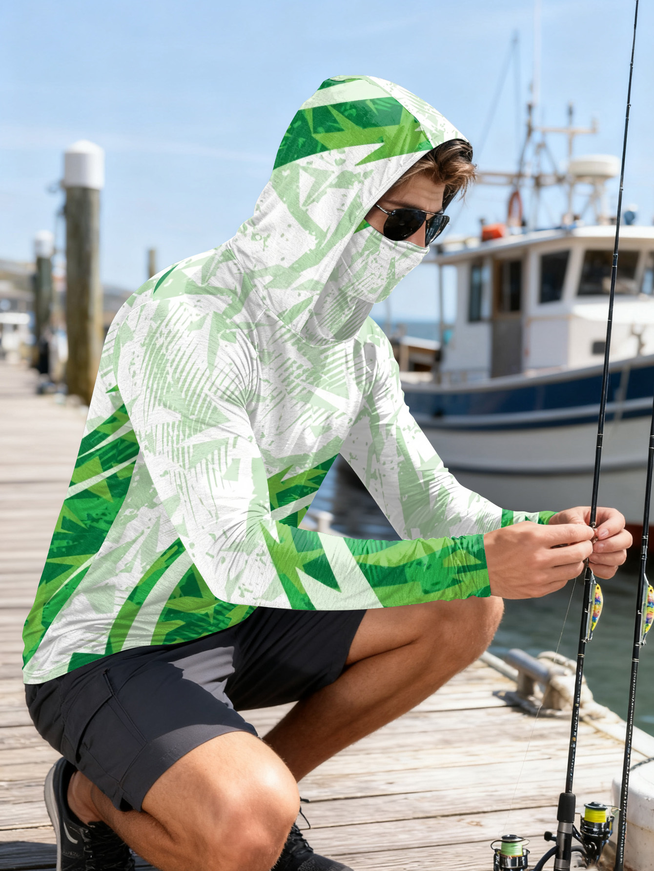 Men's Fishing Hooded Long-Slee - Fishing Shirt Uv Protection บทวิจารณ์และราคา