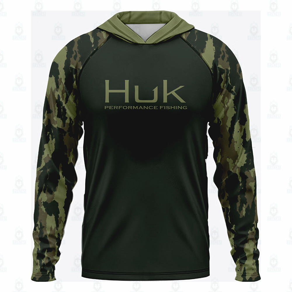Huk Fishing Shirt UPF 50 Hoode - Fishing Hoodie บทวิจารณ์และราคา