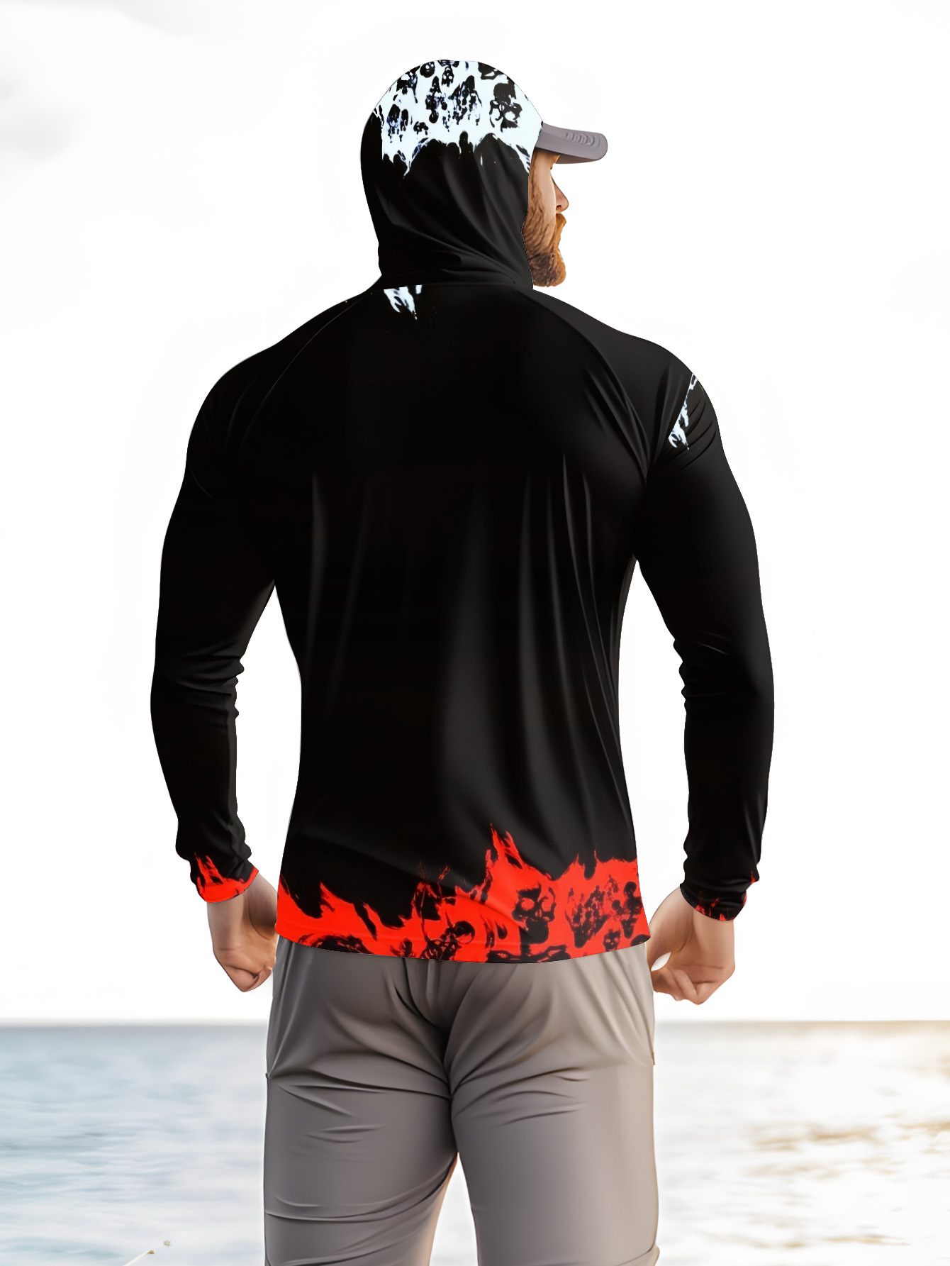 Men Hood Fishing Shirt long sl - Fishing Shirt Uv Protection บทวิจารณ์และราคา