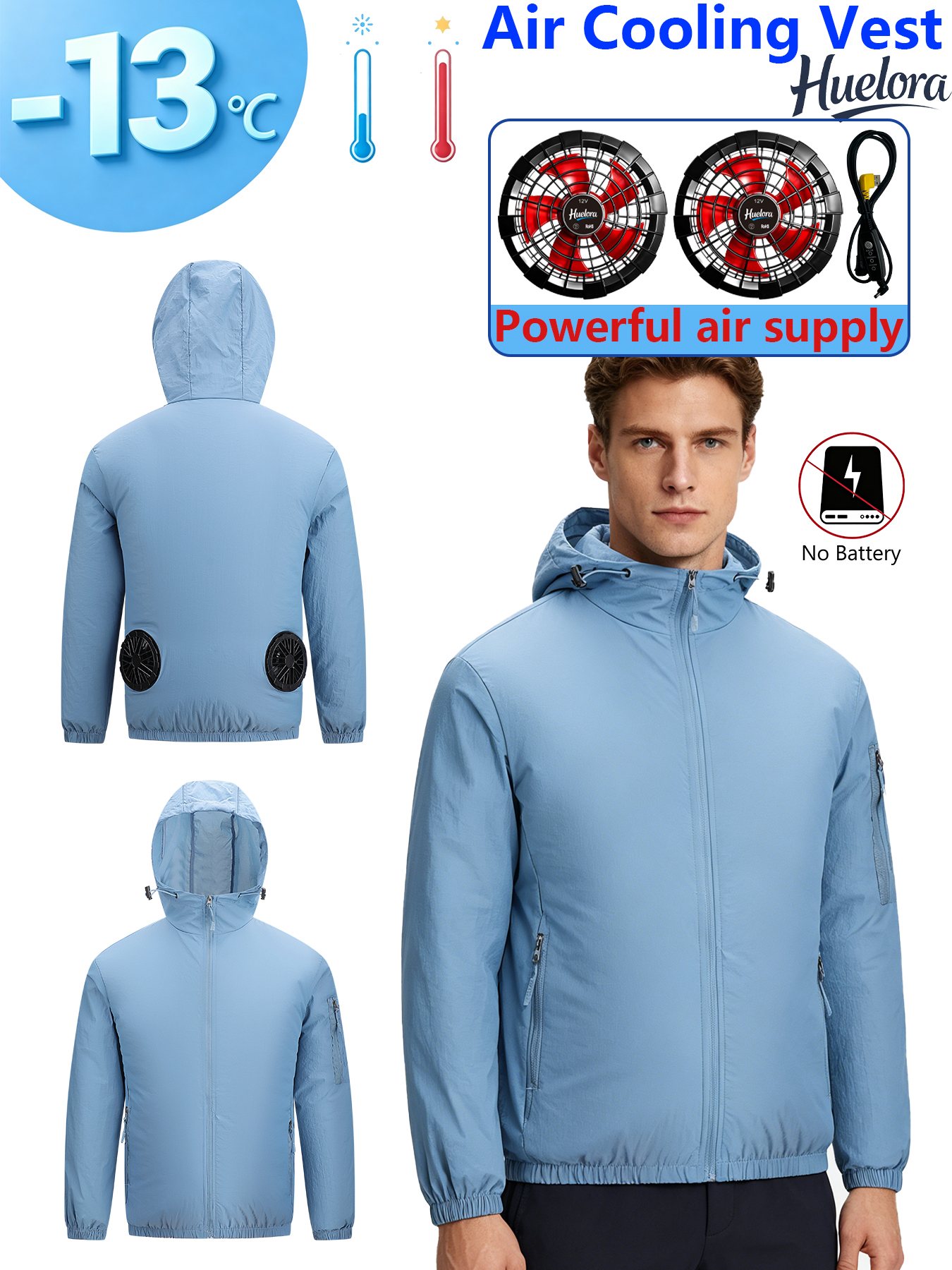 Men's Hooded USB Cooling Jacke - Fishing Hoodie บทวิจารณ์และราคา