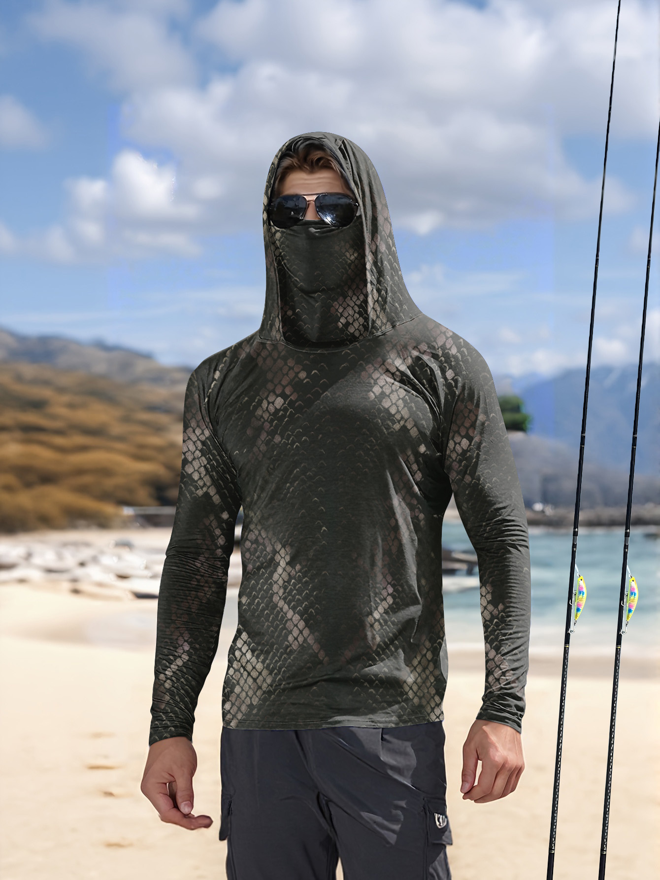Men's Fishing Hooded Long-Slee - Fishing Shirt Uv Protection บทวิจารณ์และราคา