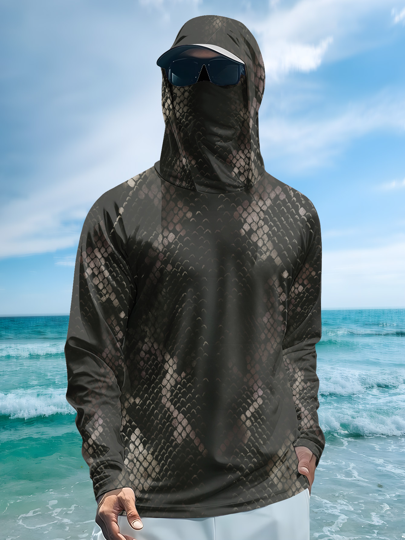 Men's Fishing Hooded Long-Slee - Fishing Shirt Uv Protection บทวิจารณ์และราคา