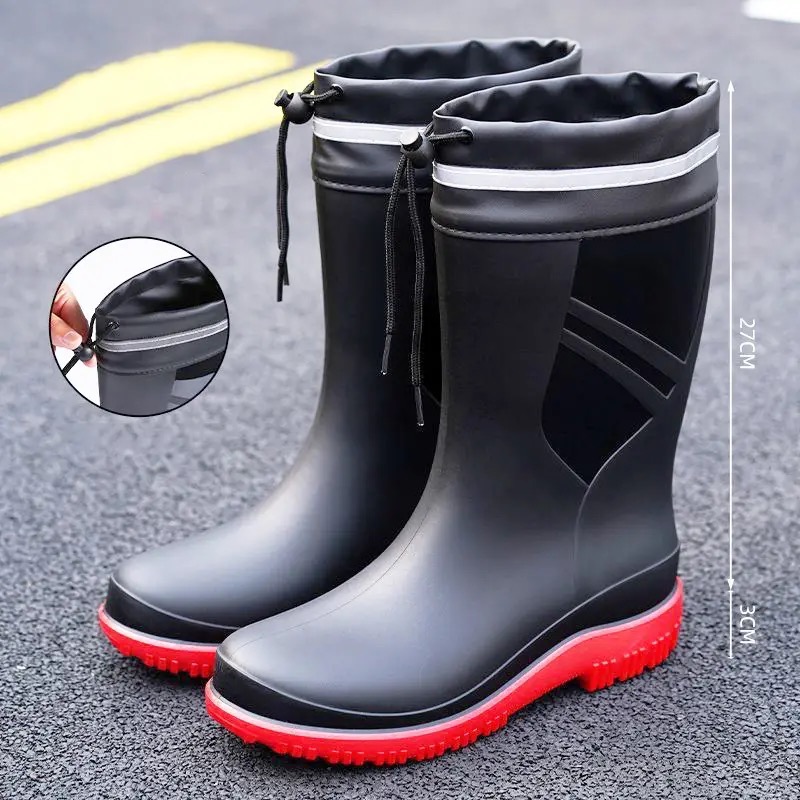 Fashion Men's Medium Tube Rain - Fishing Boots บทวิจารณ์และราคา