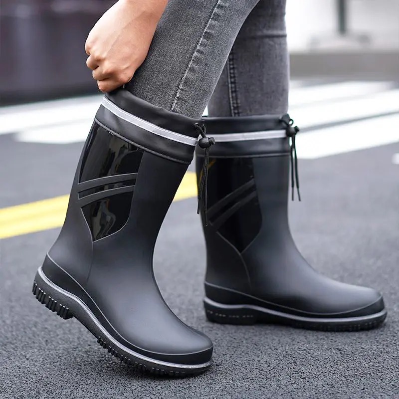 Fashion Men's Medium Tube Rain - Fishing Boots บทวิจารณ์และราคา