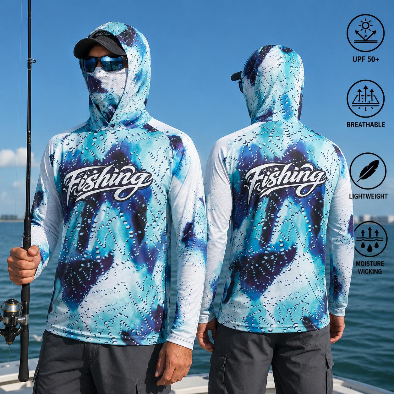 Fishing Shirt Hooded Men Fishi - Fishing Mask Sun Protection บทวิจารณ์และราคา