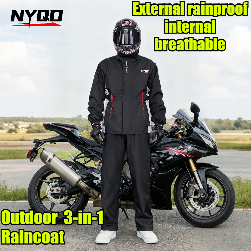 Motorcycle Raincoat Suit Men U - Fishing Jacket Waterproof บทวิจารณ์และราคา