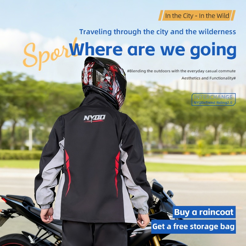 Motorcycle Raincoat Suit Men U - Fishing Jacket Waterproof บทวิจารณ์และราคา