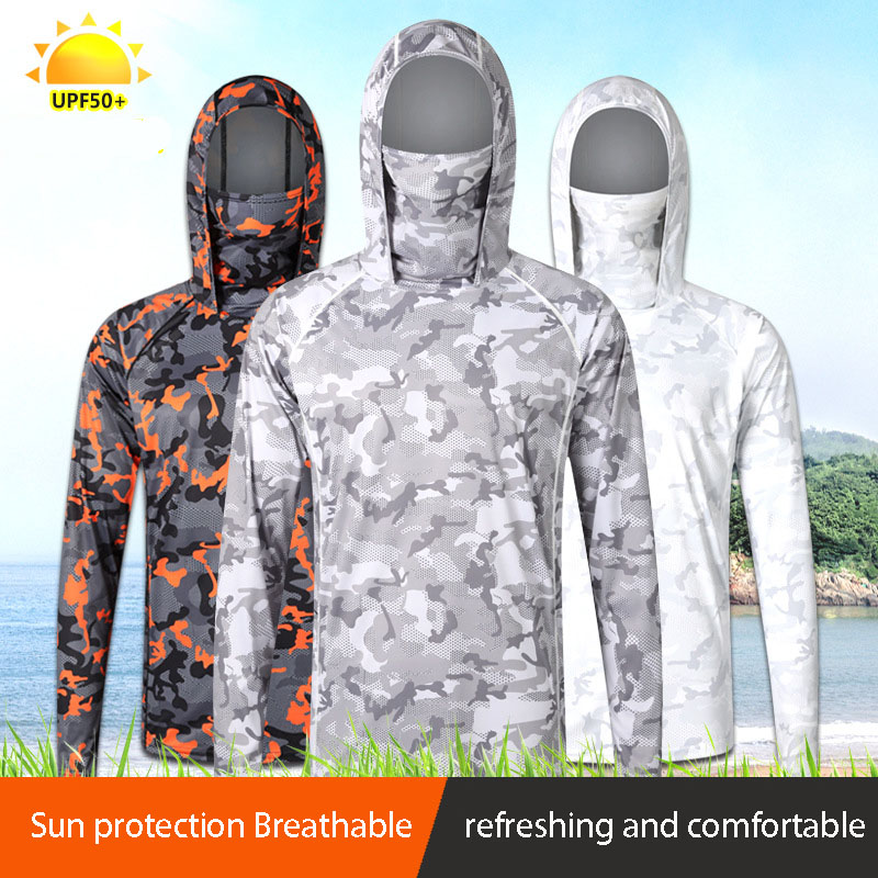 Camouflage Fishing T-shirt wit - Fishing Shirt Uv Protection บทวิจารณ์และราคา