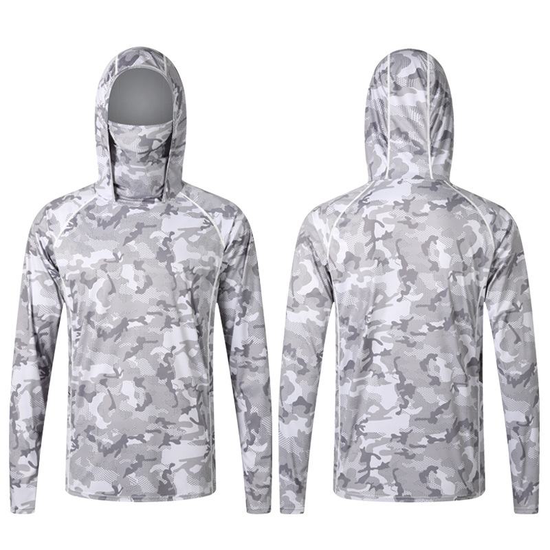 Camouflage Fishing T-shirt wit - Fishing Shirt Uv Protection บทวิจารณ์และราคา