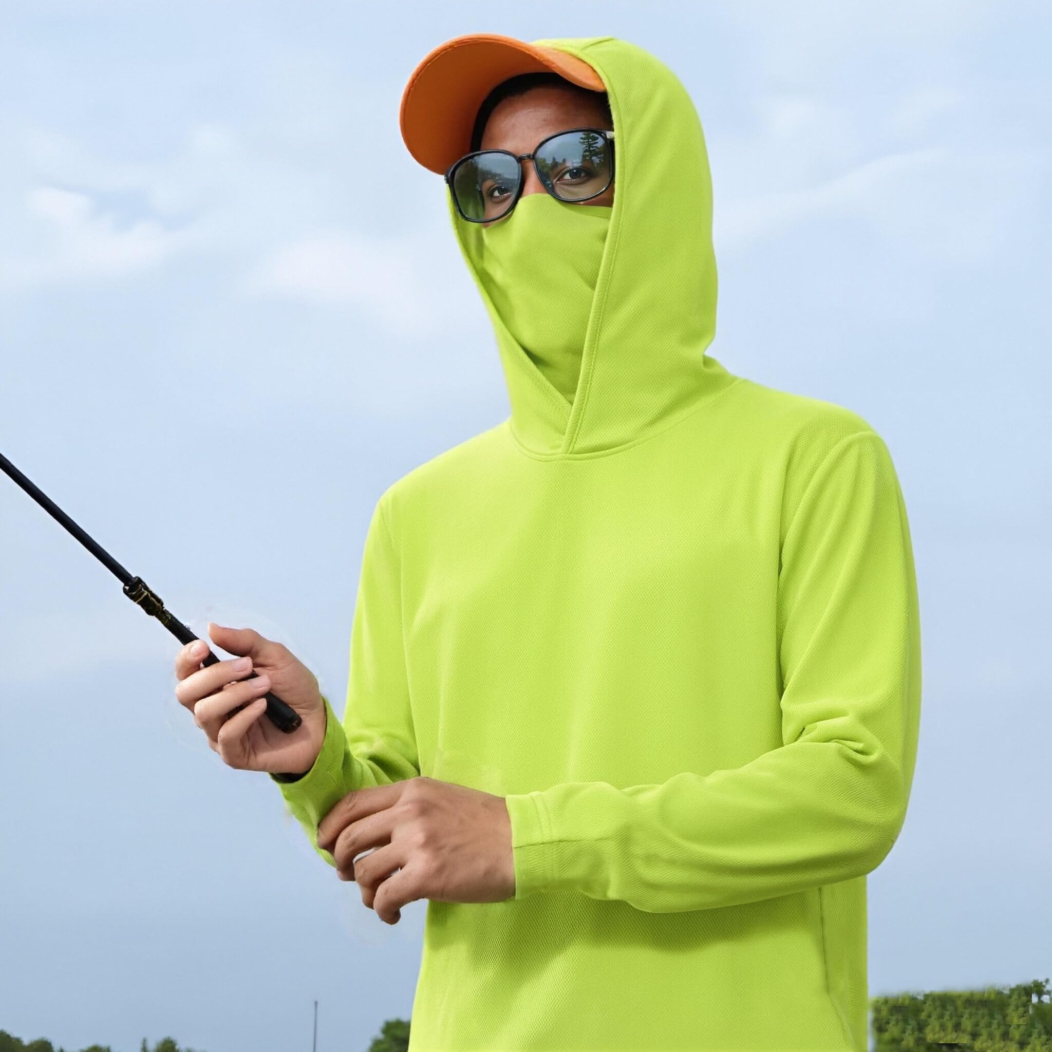 4 Pack Men's Running Hoodie wi - Fishing Mask Sun Protection บทวิจารณ์และราคา