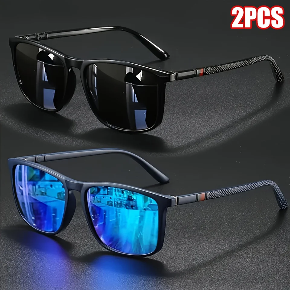 2pcs Luxury Square Vintage Pol - Fishing Sunglasses Polarized บทวิจารณ์และราคา