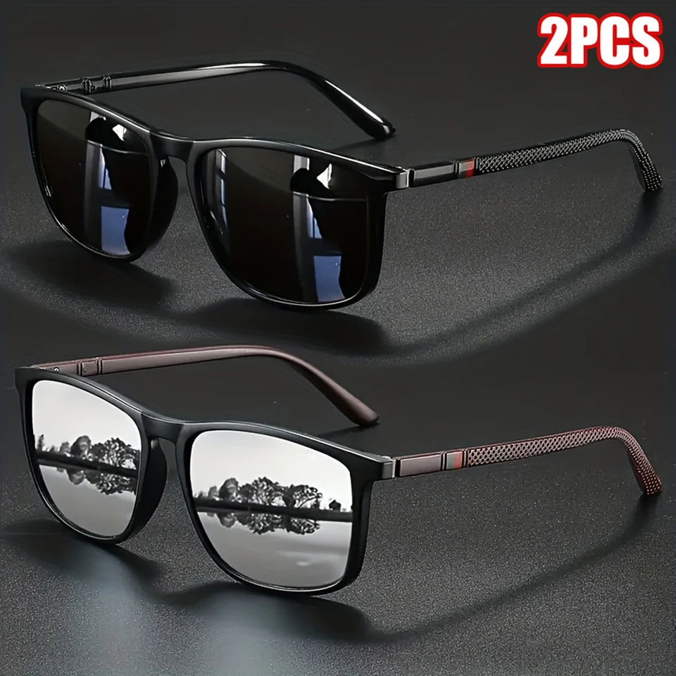 2pcs Luxury Square Vintage Pol - Fishing Sunglasses Polarized บทวิจารณ์และราคา