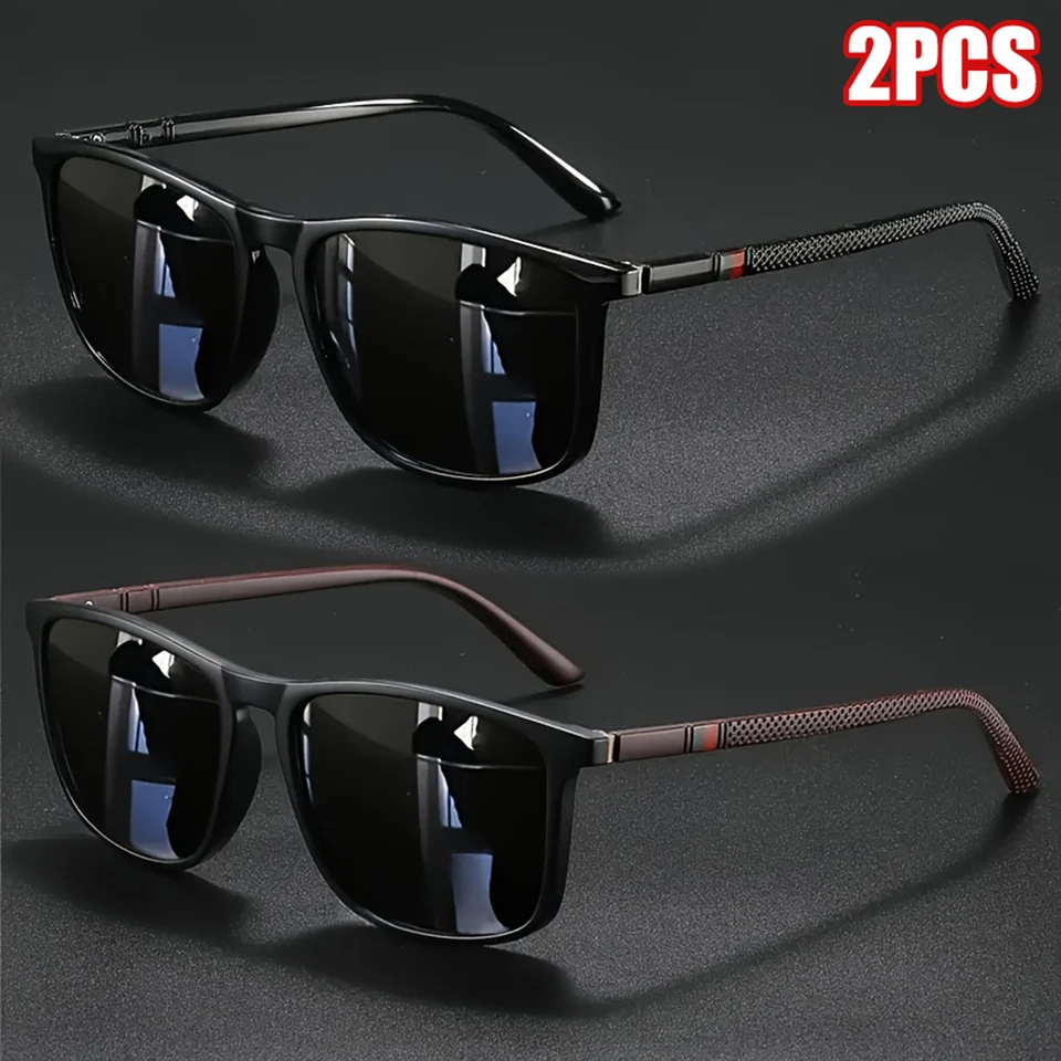 2pcs Luxury Square Vintage Pol - Fishing Sunglasses Polarized บทวิจารณ์และราคา