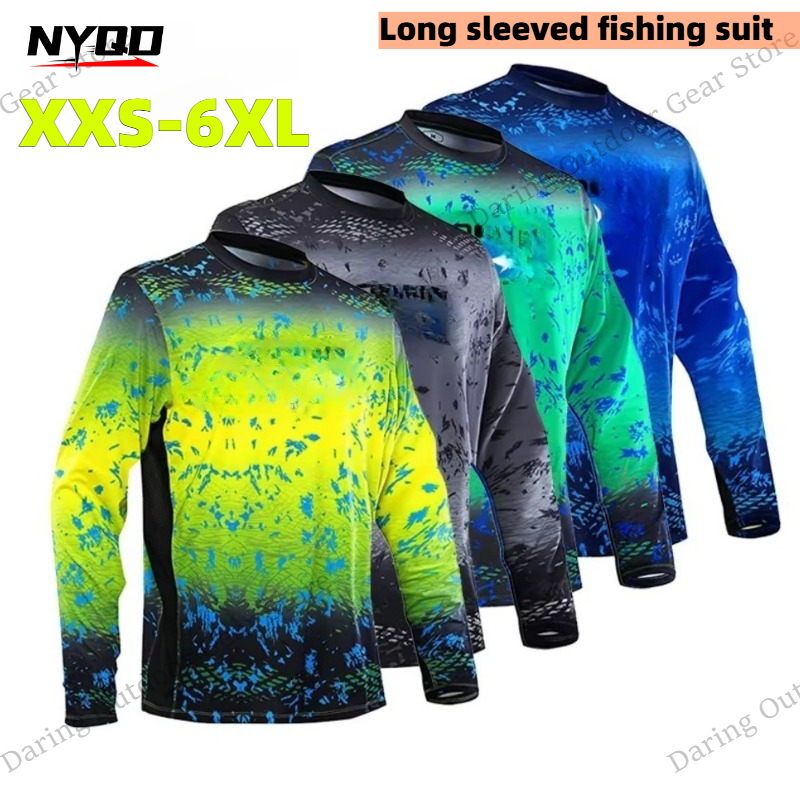 Men's Long Sleeve UPF 50+ Fish - Fishing Shirt Uv Protection บทวิจารณ์และราคา