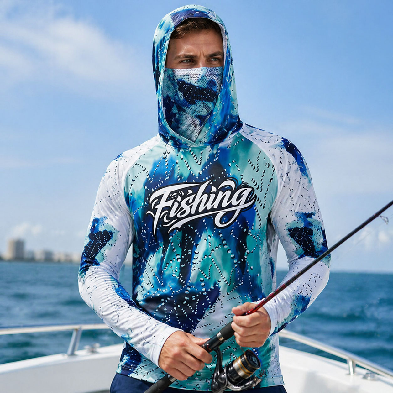 Fishing Hood Riding Tops Wear  - Fishing Hoodie บทวิจารณ์และราคา