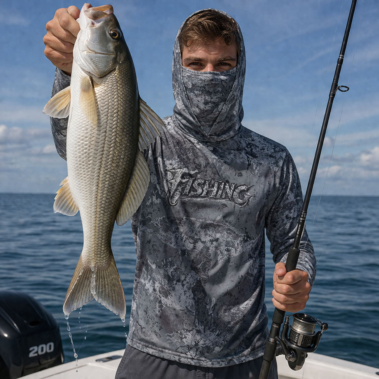 Fishing Hood Riding Tops Wear  - Fishing Hoodie บทวิจารณ์และราคา