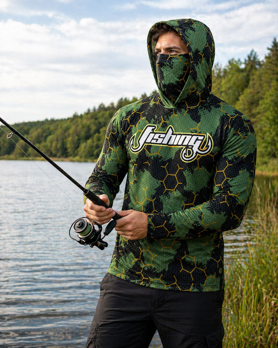 Fishing Hood Riding Tops Wear  - Fishing Hoodie บทวิจารณ์และราคา