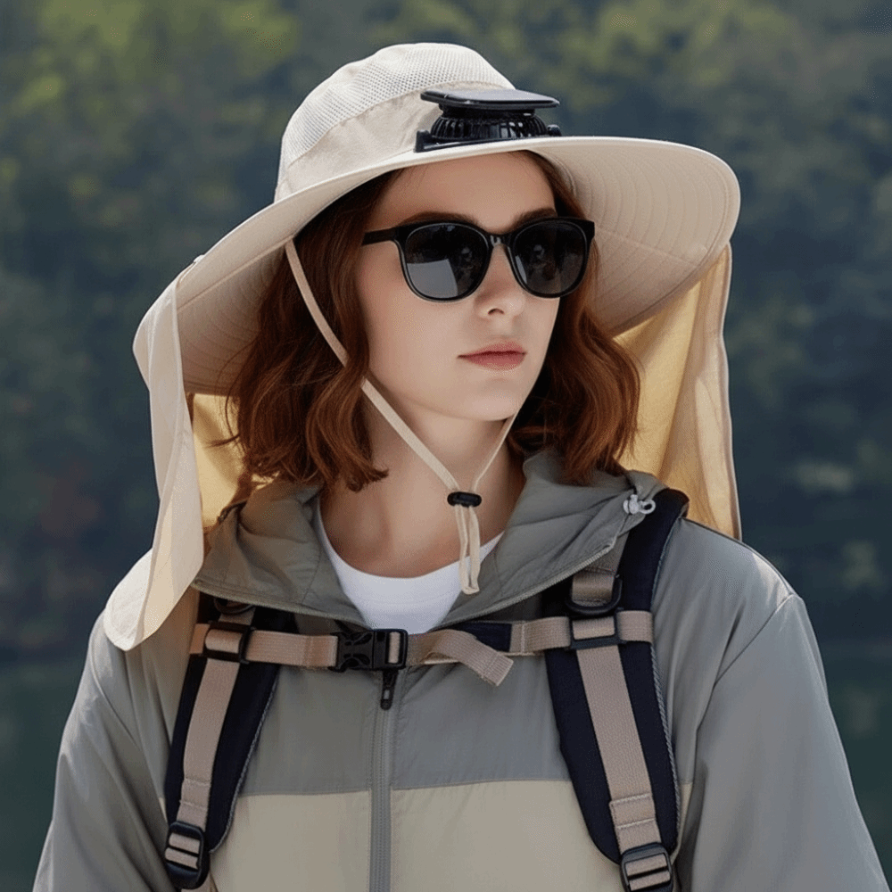 Gift UPF50+ Solar Fan Hat Wate - Fishing Hat บทวิจารณ์และราคา
