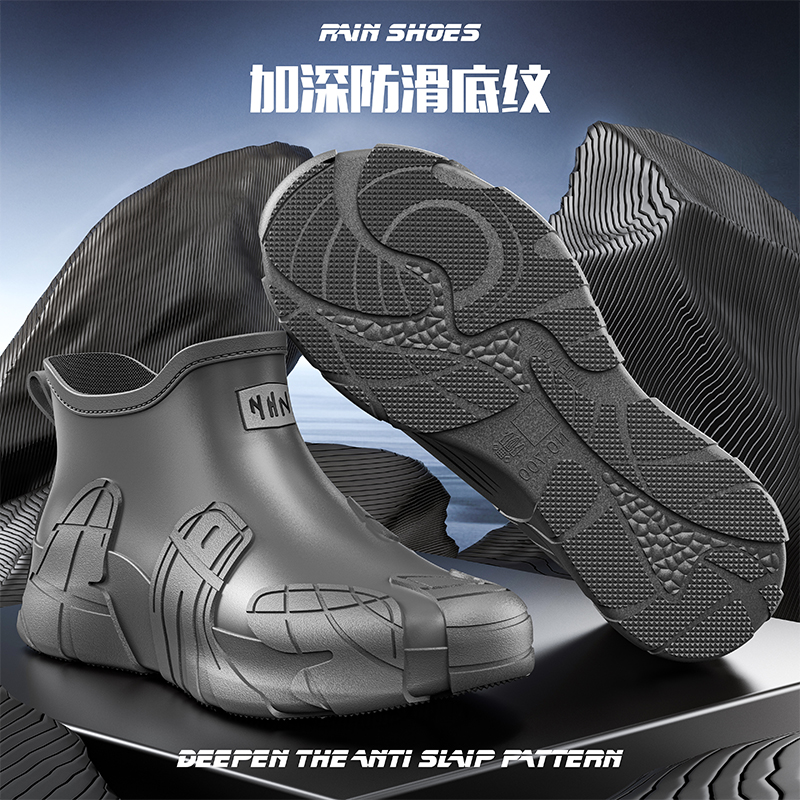 Men Short Outdoor Rubber Rain  - Fishing Boots บทวิจารณ์และราคา