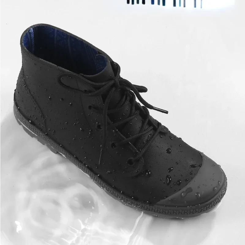 Winter Men Rain Boots Lace-up  - Fishing Boots บทวิจารณ์และราคา